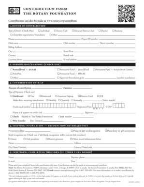 Rotary Foundation Contribution Form