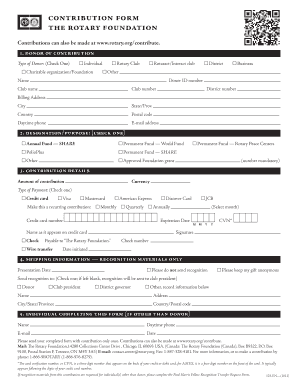 Rotary Foundation Contribution Form