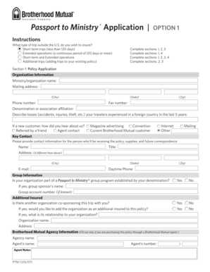 Passport to Ministry Application