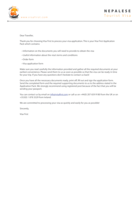 Nepal Tourist Visa Application Pack