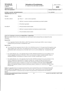 Schedule B Form 990 Contributor Information
