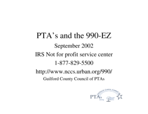 IRS Form 990-EZ for PTAs