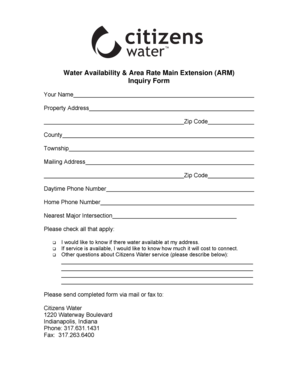 Water Availability Inquiry Form