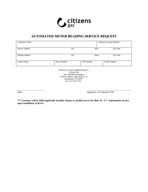 Automated Meter Reading Service Request