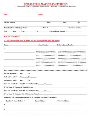 Michigan Rental Application and Parental Guarantee Agreement