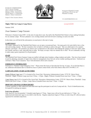 Summer Camp Emergency Form