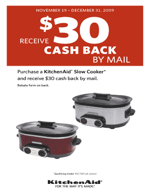 KitchenAid Slow Cooker Mail-In Rebate Form