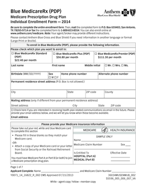 Blue MedicareRx Enrollment Form
