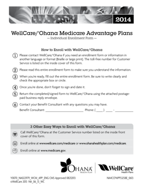 WellCare/‘Ohana Medicare Advantage Plans Individual Enrollment Form