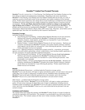 Durables Vinyl Fencing and Railing Warranty