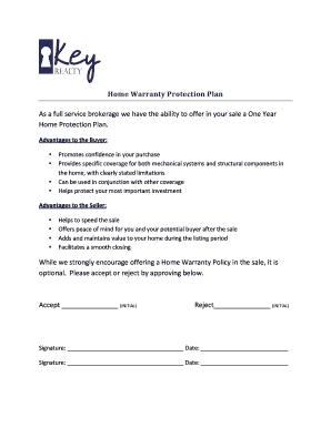 Home Protection Plan Warranty Agreement