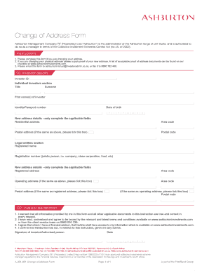 Change of Address Form