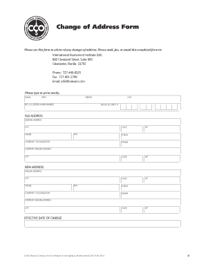 Change of Address Form