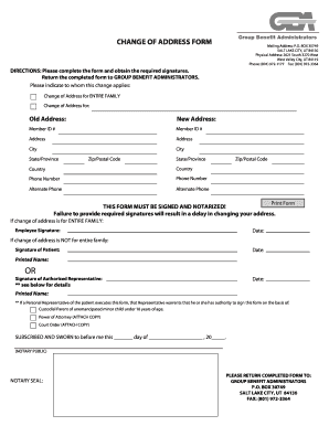 Change of Address Form