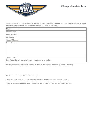 Change of Address Form