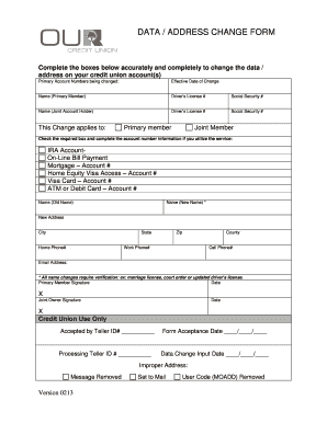 Data Address Change Form