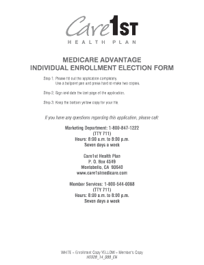 Medicare Advantage Individual Enrollment Election Form