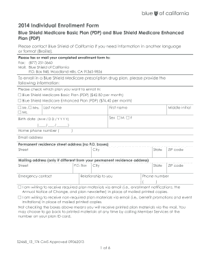 Blue Shield Medicare Enrollment Form