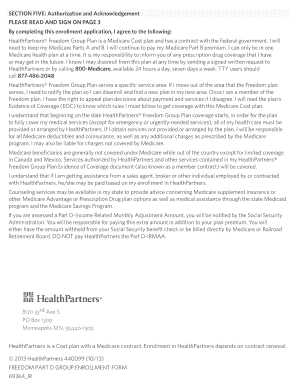 2014 HealthPartners Freedom Group Plan Enrollment Form