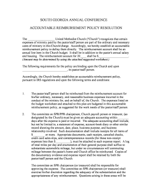 Church Accountable Reimbursement Policy