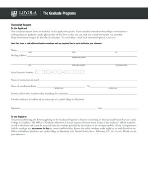 Transcript Request Form