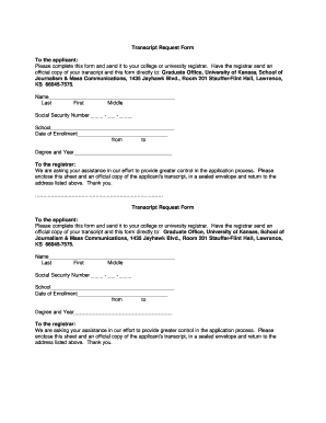 Transcript Request Form
