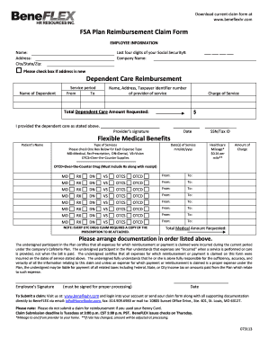 FSA Plan Reimbursement Claim Form Dependent Care ... - Beneflex