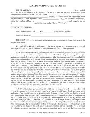General Warranty Deed to Trustee