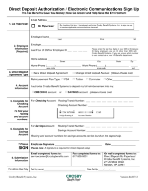 Direct Deposit Authorization Form