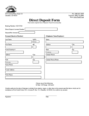 Direct Deposit Form