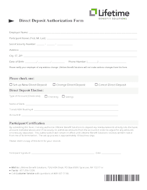 Direct Deposit Authorization Form