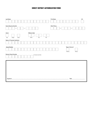 Direct Deposit Authorization Form