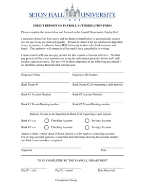 Direct Deposit Authorization Form