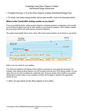 Cambridge-Isanti Direct Deposit Form