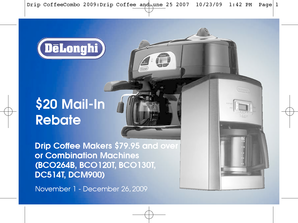 Drip Coffee Maker Mail-In Rebate Form