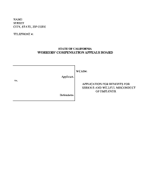 California Workers' Compensation Appeal Application