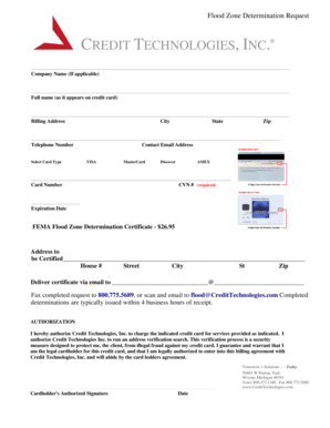 Flood Zone Determination Request Form