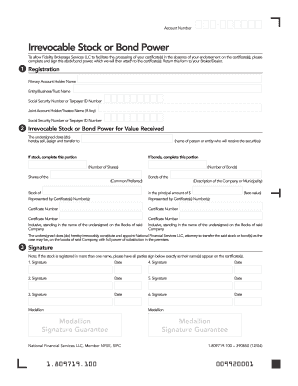 Irrevocable Stock or Bond Power