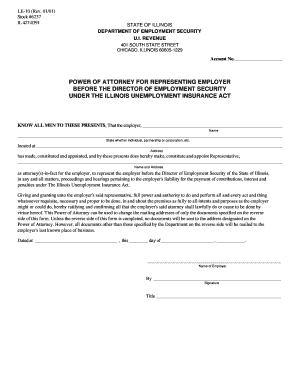 Illinois Unemployment Insurance Power of Attorney