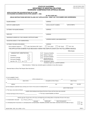 California Workers' Compensation Appeal Application