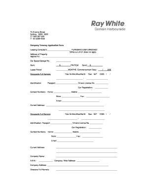 Company Tenancy Application Form