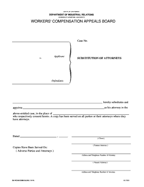 California Substitution of Attorneys Form