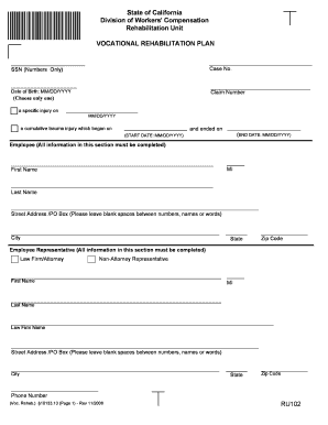 California Vocational Rehabilitation Plan