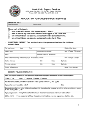 Yurok Child Support Services Application