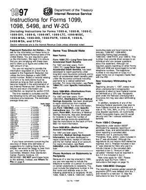 IRS Instructions for Forms 1099, 1098, 5498, and W-2G