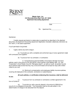 Apartment Decorating Agreement