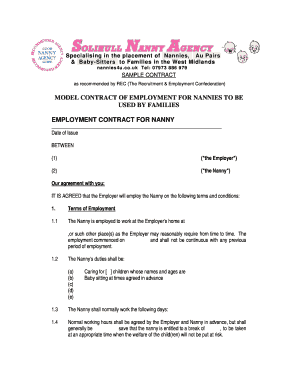 Nanny Employment Contract