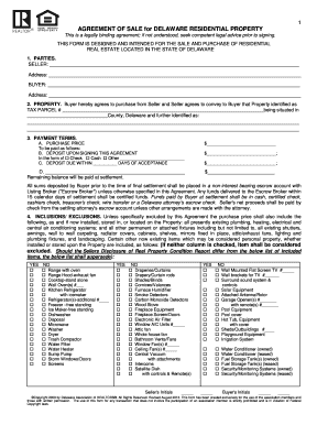 Delaware Residential Property Sale Agreement