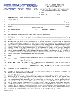 Exclusive Right to Sell Listing Contract