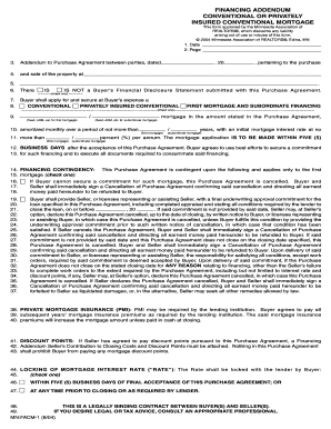 Financing Addendum for Conventional Mortgage
